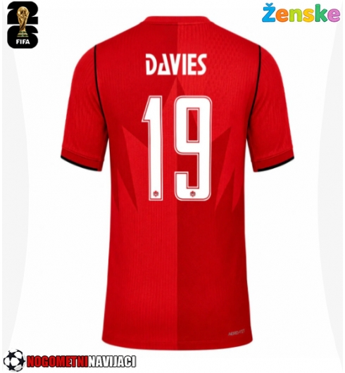 Ženske Nogometnih dresov Kanada Alphonso Davies #19 Domači SP 2026 Kratki rokavi Ženske Nogometnih dresov Kanada Alphonso Davies #19 Domači SP 2026 Kratki rokavi